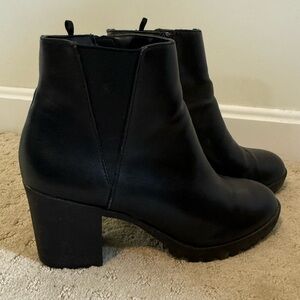 Black Leather Ankle Boots